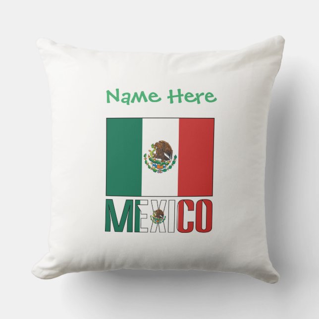 Almofada Bandeira Personalizada do México (Frente)
