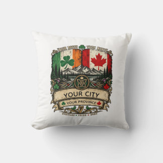 Almofada Bandeira personalizada irlandesa canadense Cidade