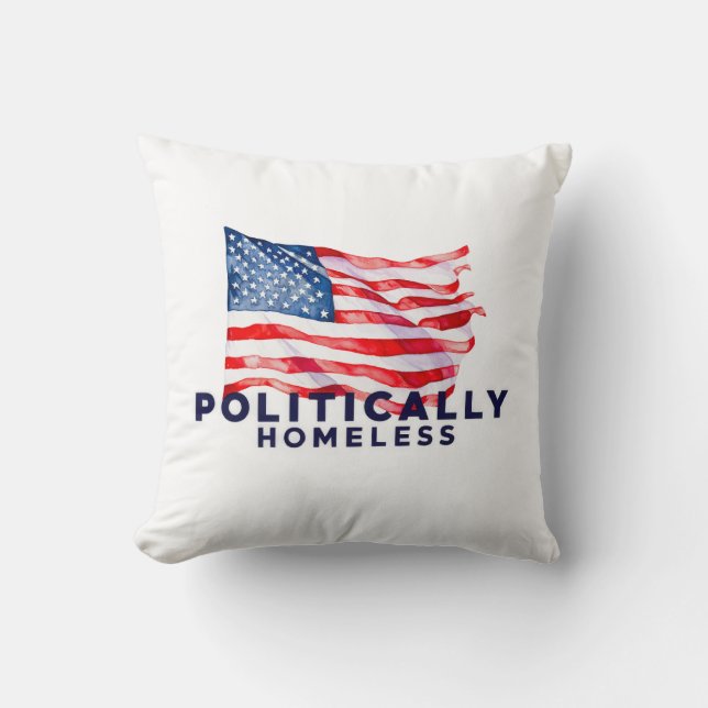 Almofada Bandeira politicamente sem abrigo dos EUA América  (Frente)