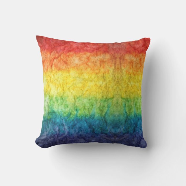 Almofada Bandeira tie-dye da SlipperyJoe's arco-íris pressi (Frente)