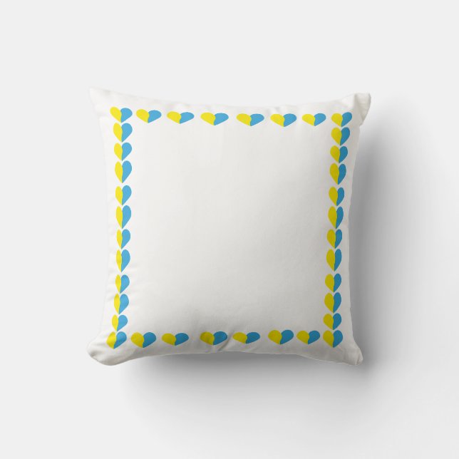 Almofada Bandeira ucraniana no coração simples design (Frente)