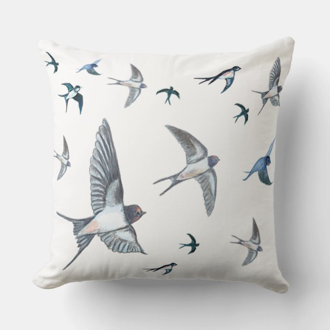 Almofada Bando de aves de engomar voando (Frente)