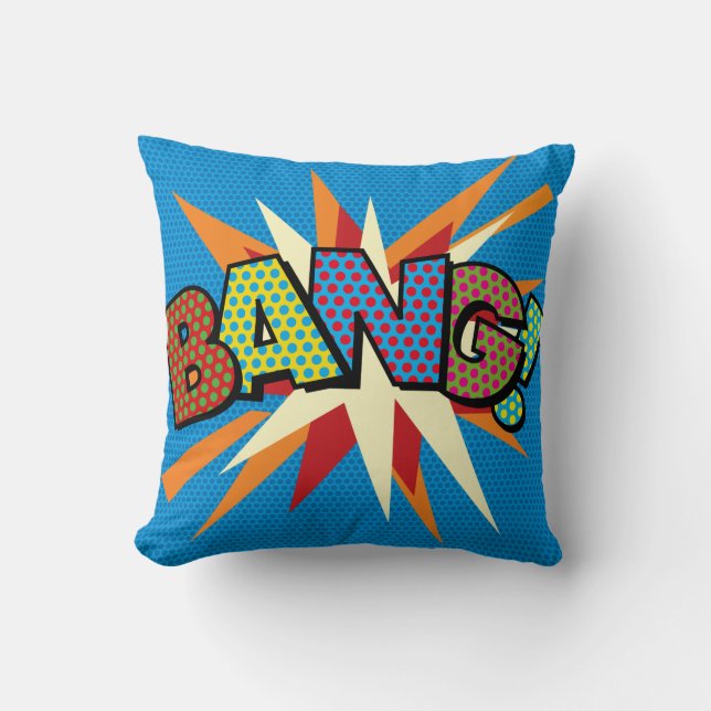 Almofada BANG KA-POW Funny Legal Modern Comic Book Pop Art (Frente)