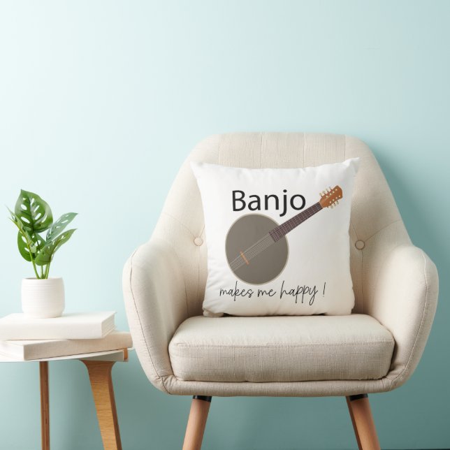 Almofada Banjo me deixa feliz (Cadeira)