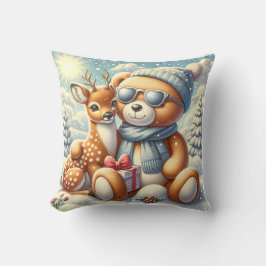 Almofada Bärchen Rehkitz Weihnachten Christmas