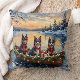 Almofada Barco de Natal de Finnish Lapphund Férias