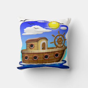 Almofada Barco de Pesca Cartoon