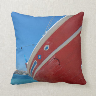 Almofada Barco de pesca no porto de Mykonos em Cyclades