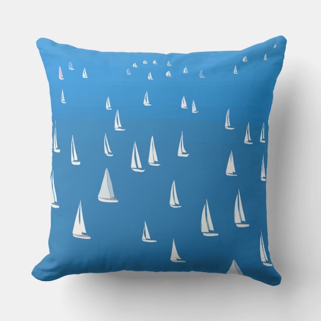 Almofada Barcos à vela no mar azul profundo - Barcos à vela (Frente)