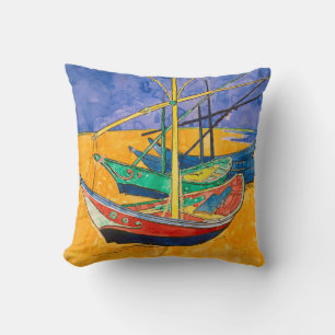 Almofada Barcos de Van Gogh Impressionismo Praia