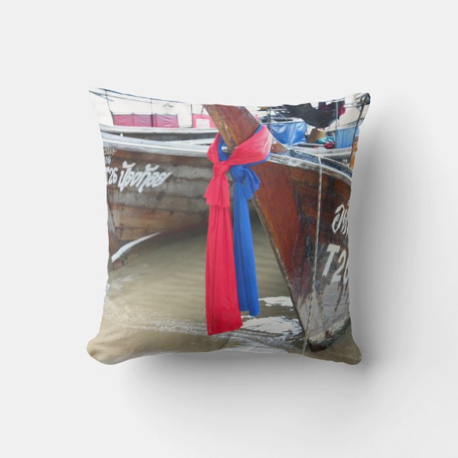 Almofada Barcos nas ilhas da phi da phi da praia |, (Frente)