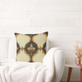 Almofada "Barockes Ornament-Muster in Gold und Schwarz"