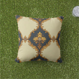 Almofada "Barockes Ornament-Muster in Gold und Schwarz"