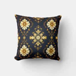 Almofada "Barockes Ornament-Muster in Gold und Schwarz"