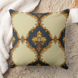Almofada "Barockes Ornament-Muster in Gold und Schwarz"