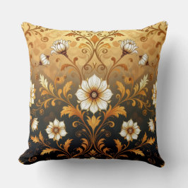 Almofada "Barockes Ornament-Muster in Gold und Schwarz"7
