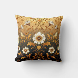 Almofada "Barockes Ornament-Muster in Gold und Schwarz"7