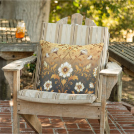 Almofada "Barockes Ornament-Muster in Gold und Schwarz"7