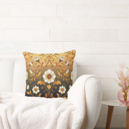 Almofada "Barockes Ornament-Muster in Gold und Schwarz"7