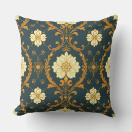 Almofada "Barockes Ornament-Muster in Gold und Schwarz" Dec