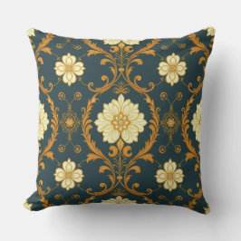 Almofada "Barockes Ornament-Muster in Gold und Schwarz" Dec
