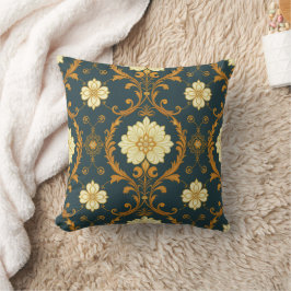 Almofada "Barockes Ornament-Muster in Gold und Schwarz" Dec