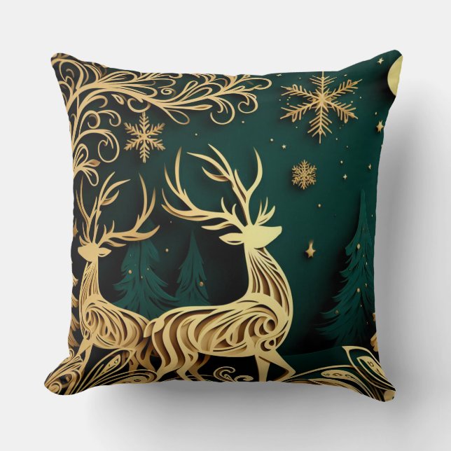 Almofada Baroque Winter Stags (Frente)