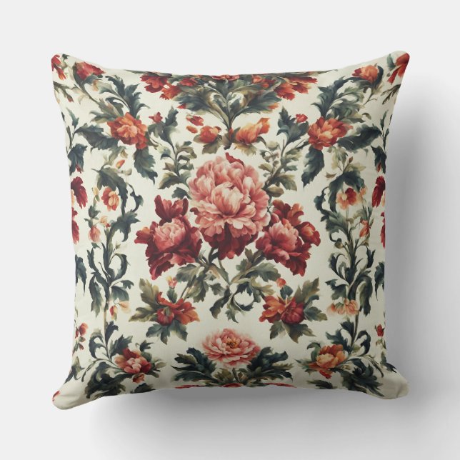 Almofada Barroco italiano. Flores e Folhas Chic (Verso)