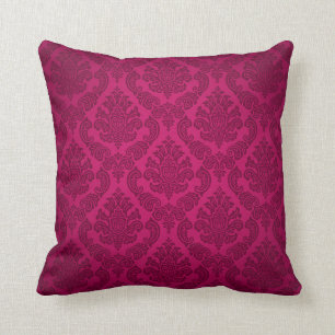 Almofada Barroco Vintage Damask Fúcsia