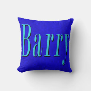 Almofada Barry, Logotipo De Nome No Mosaico Azul,