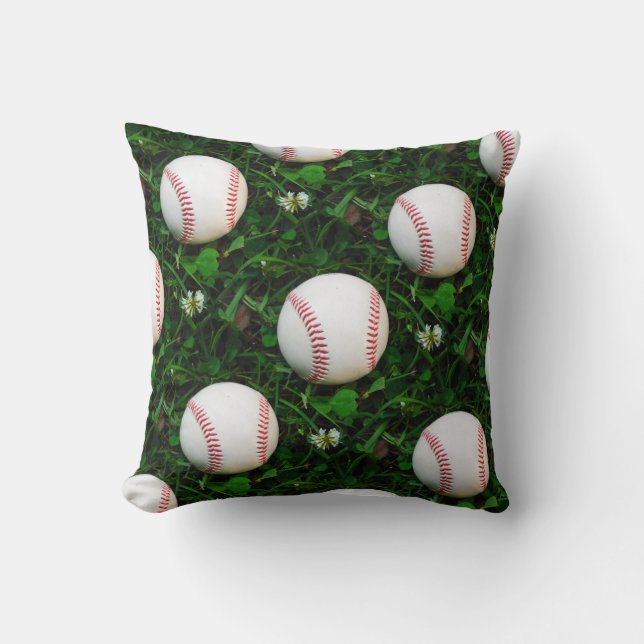 Almofada Baseball Branco com costura vermelha (Frente)