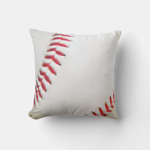 Almofada Basebol Branco costura vermelha