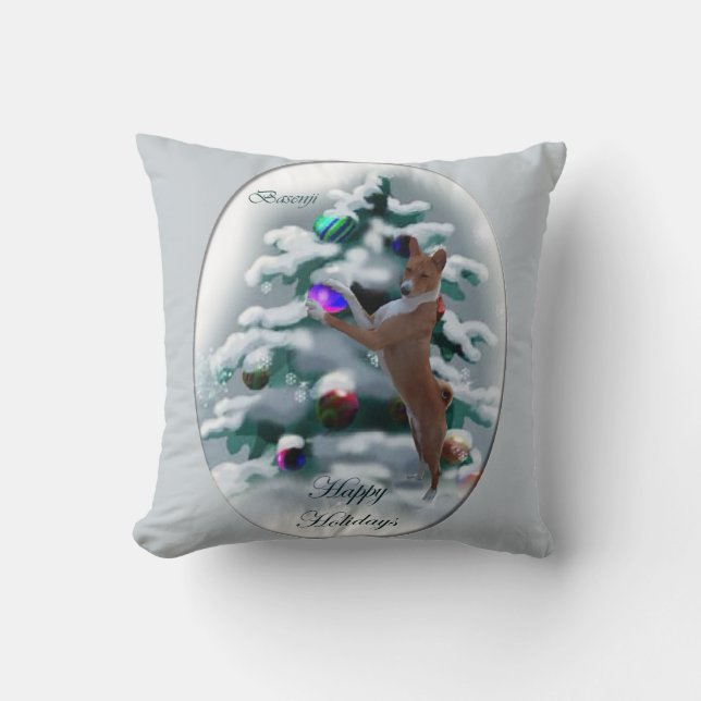 Almofada Basenji Christmas (Frente)