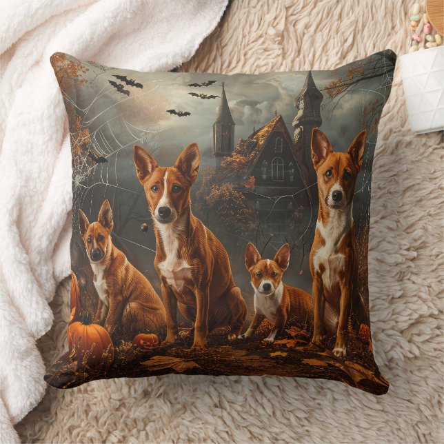 Almofada Basenji Halloween Night Doggy Delight (Cobertor)