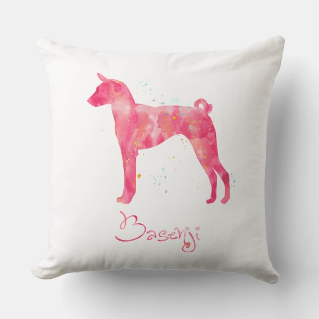 Almofada Basenji Watercolor (Frente)