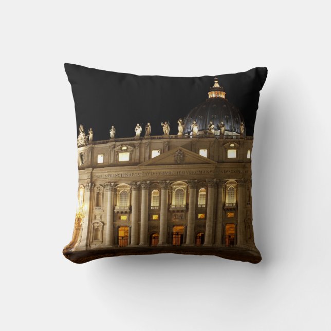 Almofada Basílica da Cidade do Vaticano na noite (Frente)