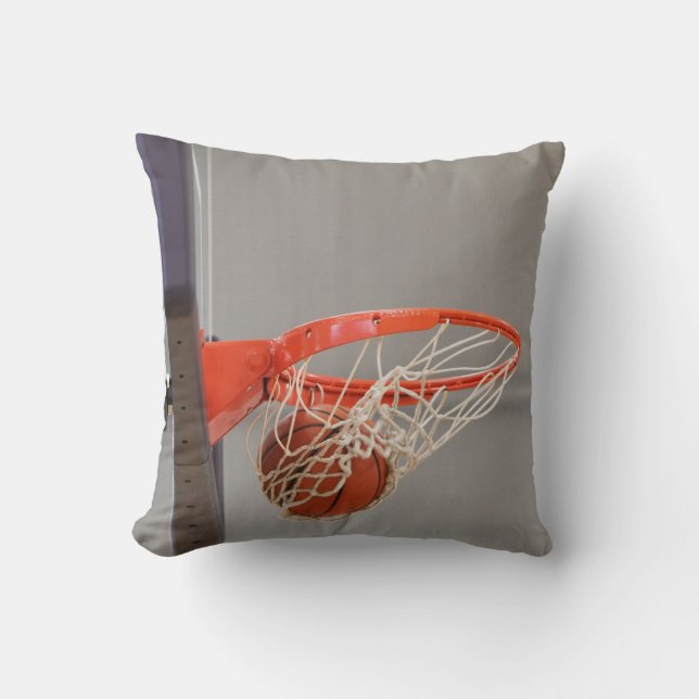 Almofada Basquetebol que Swishing no travesseiro decorativo (Frente)