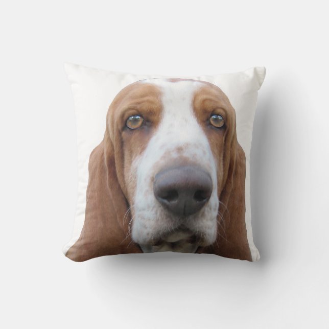Almofada Basset Hound a urrar aproximadamente (Frente)
