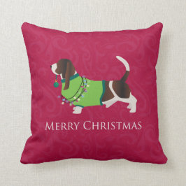 Almofada Basset Hound Felry Design de Natal