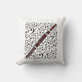 Almofada Bassoon Musical Notes Bassonista Professora de Mús