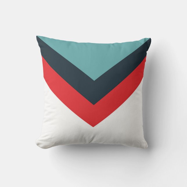 Almofada Basta Padrão Vermelho Azul Branco (Frente)