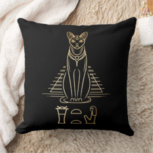 Almofada Bastet com nome em hieroglifos e na Pirâmide do Eg