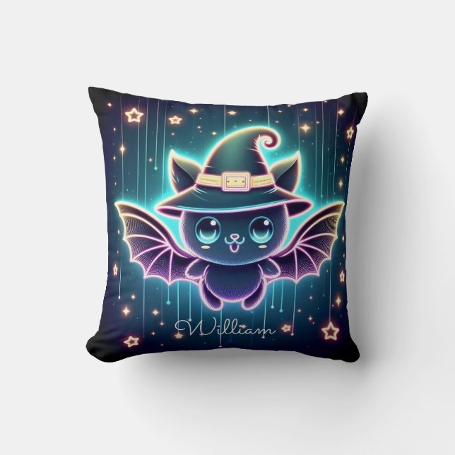 Almofada Bat de Halloween fofo personalizado com o nursery  (Frente)