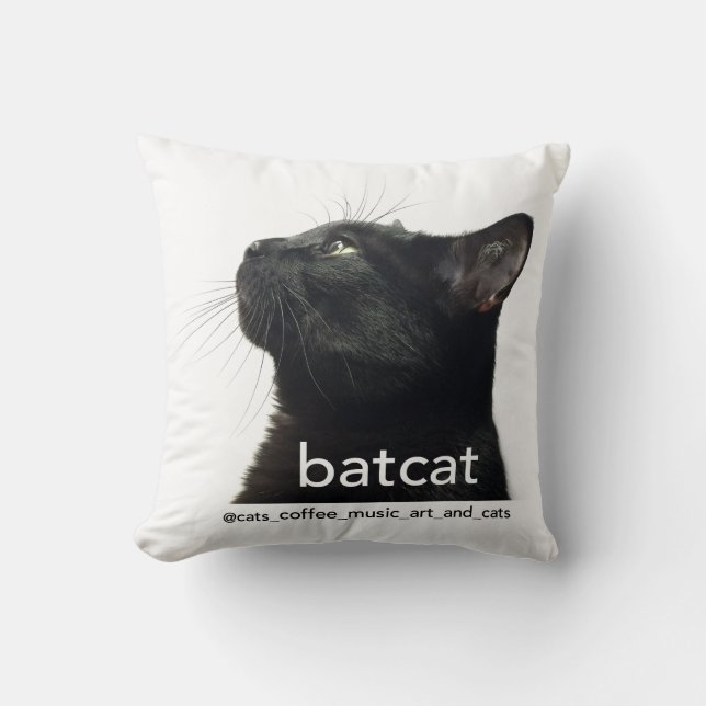 Almofada Batcat: Travesseiro decorativo (design tomado (Frente)