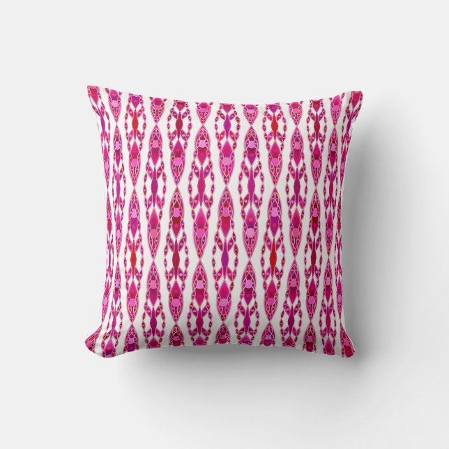 Almofada Batik Tribal - Burqundy e Rosa Fuchsia (Frente)