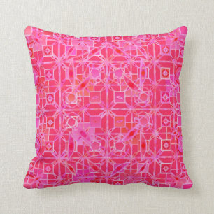 Almofada Batik tribal - máscaras do rosa fúcsia