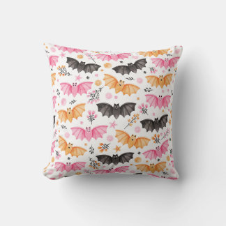 Almofada Bats e Florais Loucos Pastel Halloween