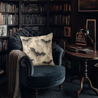 Almofada Bats & Spider Webs Gothic