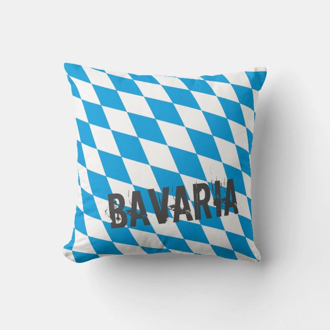 Almofada Bavaria Germany Diamond Flag Design (Frente)