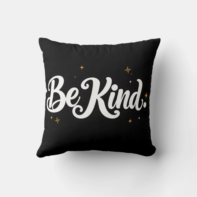 Almofada "Be Kind" Calligraphy Tee - Minimalist Black T-shi (Verso)